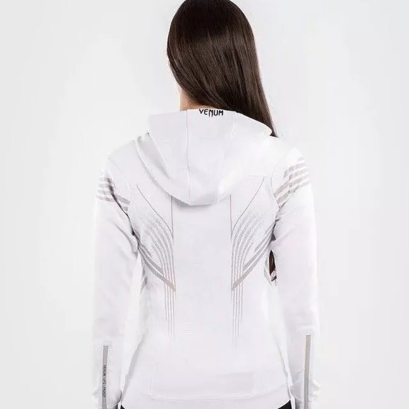 UFC Venum Authentic Fight Night Women’s Walkout Hoodie Jacket White - Picture 8 of 8
